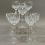 A set of eight Waterford crystal Lismore Hock glasses