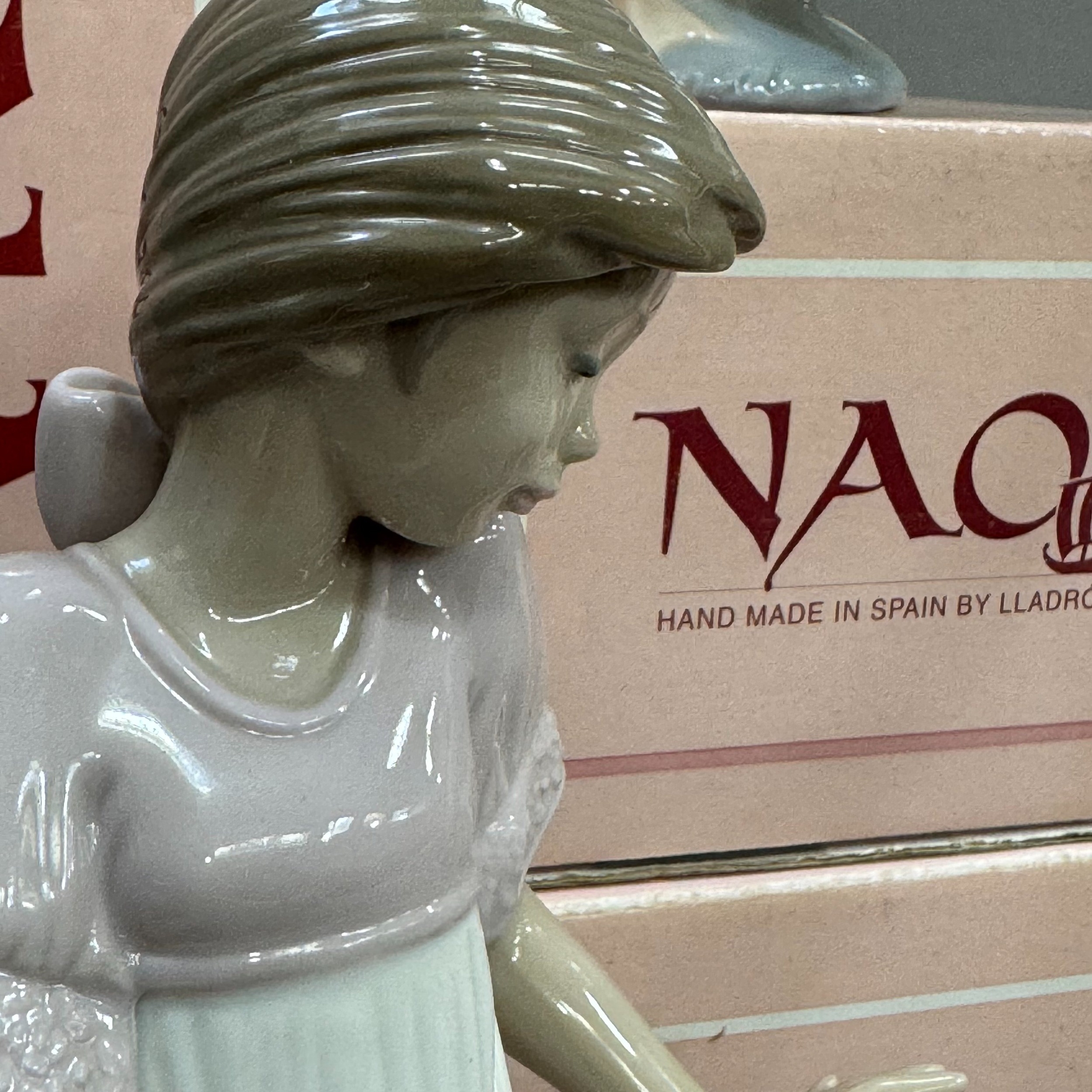 Two Nao figures, girl with candle measuring 26cm together with a figure of a goose 34cm and a - Image 2 of 4