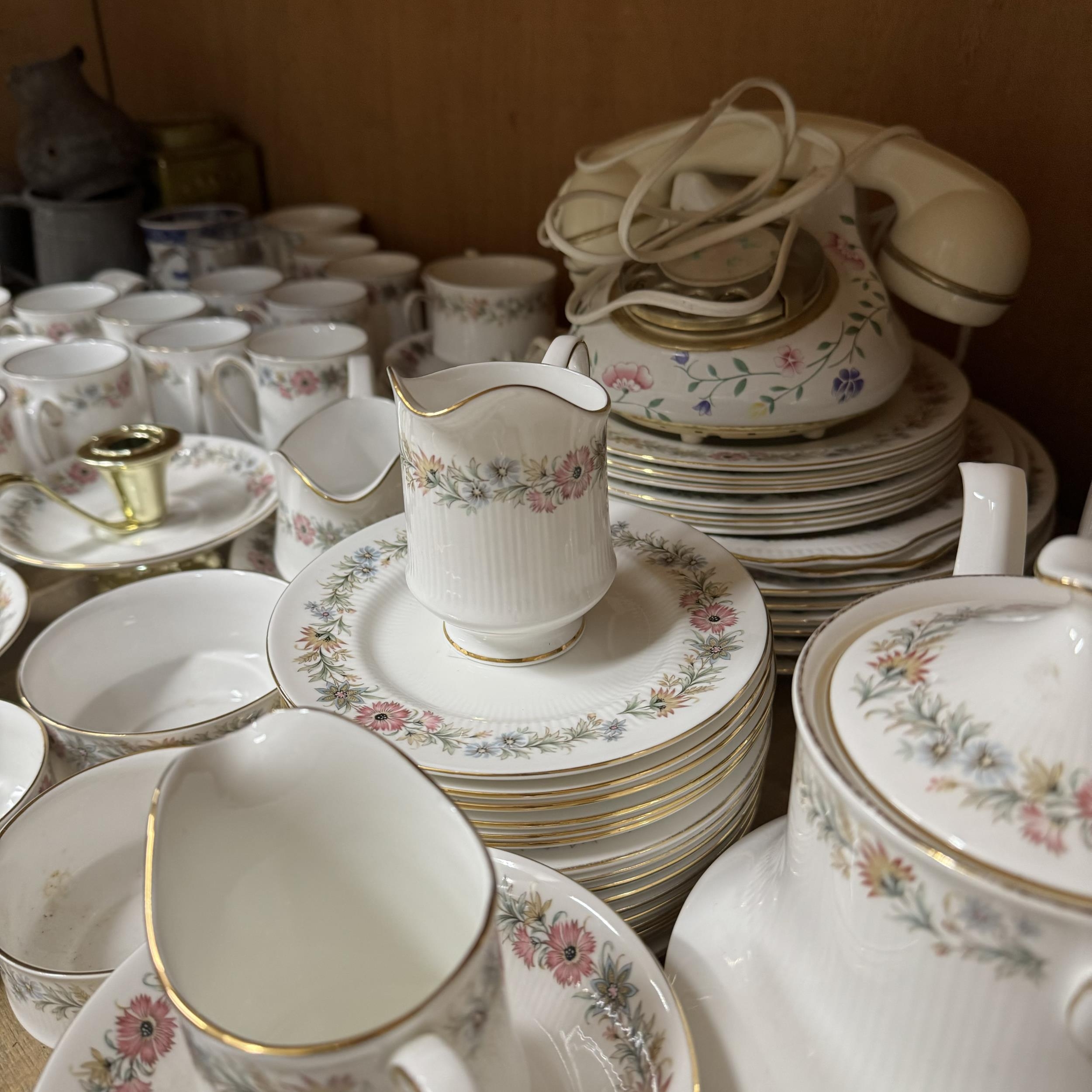 Paragon china 'Belinda' dinner, tea and coffee service, blue and white ware, pewter tankards, - Image 3 of 3