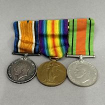 First World War and Victory medals named to PTE E H St John Middlesex Regt plus Second World War