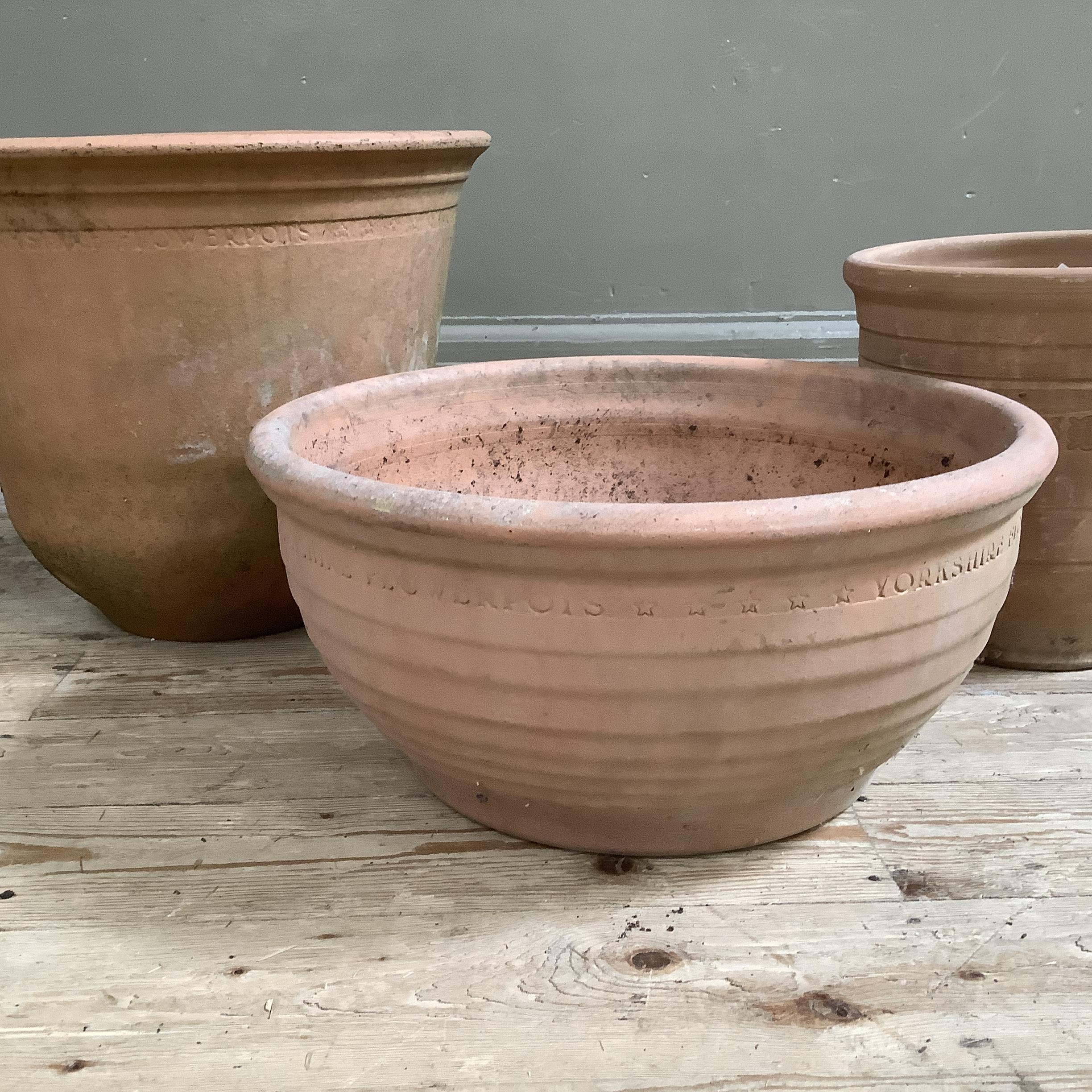 A Yorkshire Flowerpot Company terracotta plant pot, another pot and a further terracotta pot ( - Image 2 of 3