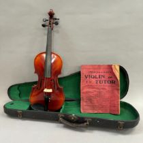 A violin in a fitted case