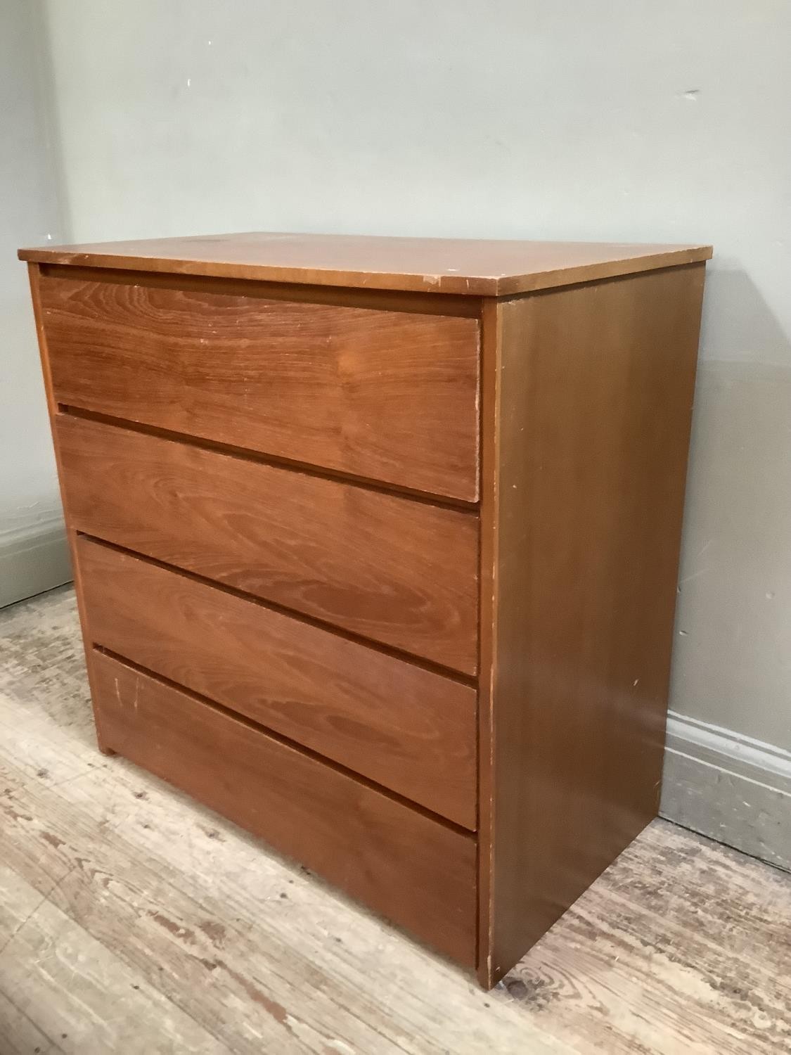 A teak three height chest of drawers, 76cm wide - Image 3 of 3