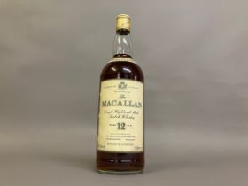 THE MACALLAN 12 year old Single Malt Matured in Sherry Wood whisky 1 Litre Bottle 43% Level Bottom