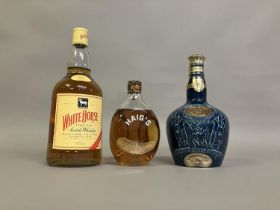 MIXED LOT WHISKIES 3 ITEMS WHITE HORSE BLENDED SCOTCH WHISKY 1Litre 40% (Duty Free Edition) CHIVAS