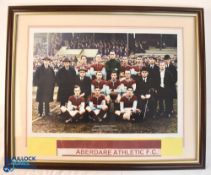 Large mounted and framed printed colour picture of Aberdare Football Club 1922/23 season Ynys Park
