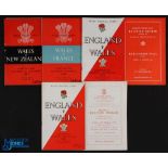 1958-1972 Wales Rugby Programmes with special extras (8): v NZ 1963, complete with VG 4pp card