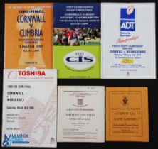 1958-1994 Rugby Programmes, County Championship Semis (7): Cornwall v Lancashire 1958, Middlesex