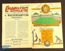 1952/53 Wolverhampton Wanderers v Charlton Athletic Div. 1 match programme 3 January 1953;
