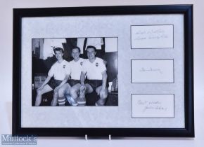 Tom Finney Benefit Match Signed Cards and Photograph by Tom Finney, Preston, Brian Douglas -