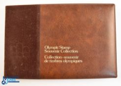 1976 Canadian Olympic Stamps Souvenir Collection with leather cover containing history of the