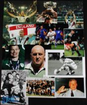 Rugby Player Signed Photographs (12): Features M Tindall, B O'Driscoll, K Wood, G Hastings, H