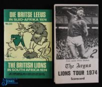 1974 British Lions in South Africa Rugby Booklet etc (2): Coca-Cola issue, 32pp, 13cm x 9cm. Clean