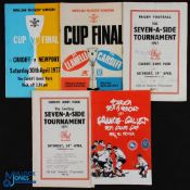 Welsh Interest Rugby Programmes (5): France v Wales 1987, WRU Cup Finals 1973 & 1977, and Snelling