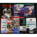 Barbarians v Other Nations Rugby programmes (8): v Argentina 1990, Scotland 1991 & 2000, Ireland