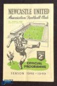 1948/49 Newcastle Utd v Wolverhampton Wanderers Div. 1 match programme 16 October 1948; fair/