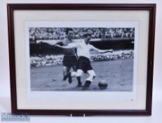 Tom Finney Signed Print, England v Chile 1950 World Cup - signed in pencil No 399 of 500, frame