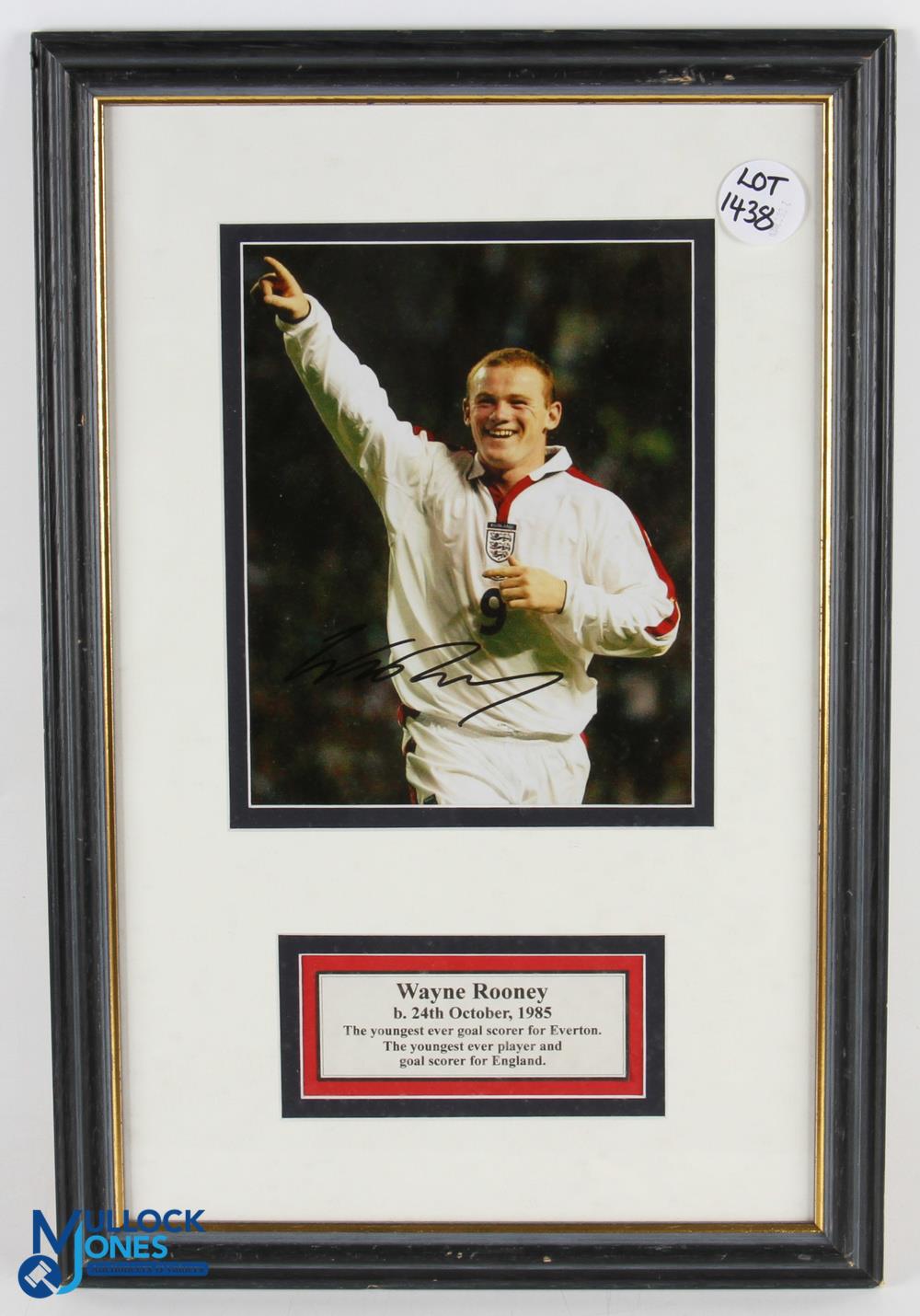 1985 Wayne Rooney England Youngest Goal Scorer Sign Photograph, well mounted with a strong signature
