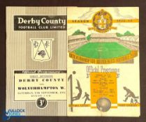 1952/53 Wolverhampton Wanderers v Derby County Div. 1 match programme 24 January 1953; Derby