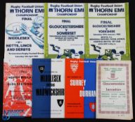 1967-1985 Rugby Programmes, County Championship Finals (7): Surrey v Durham 1967; Middlesex v