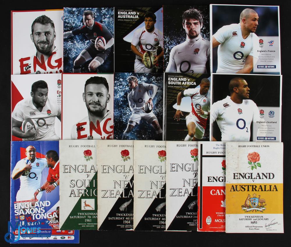 1961-2016 England Big Match Rugby Programmes (17): v S Africa 1961, 2008, 2010 & 2014; v Canada