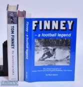 Tom Finney England Preston Autograph and 3 Tom Finney books - Football Around the World by Tom