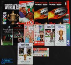 1991 & 1999 RWC Rugby Programmes etc (12): 1991 NZ v Scotland, 3/4 play-off; 1999 Final, France v