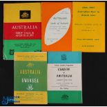 Australia in the UK 1966-7 Rugby Programmes (5): v Midland Counties, E Vale/Abertillery, Cardiff,