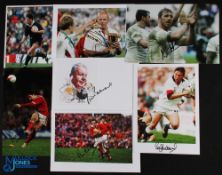Rugby Player Signed Photographs (7): Features C Woodward, G Henson, B Beaumont, P Bennett, C