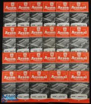 1955/56 Arsenal home programme collection full league season (less Everton), FAC Bedford Town, Aston