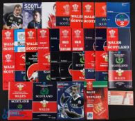 1962-2016 Wales & Scotland Rugby Programmes (33): With some duplication, games at Edinburgh or