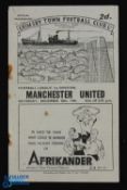 1946/47 Grimsby Town v Manchester Utd Div. 1 match programme 28 December 1946 at Blundell Park,