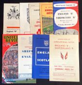 Selection of England 'B' home match programmes Switzerland (1st 'B' match at home), 1955 Germany (