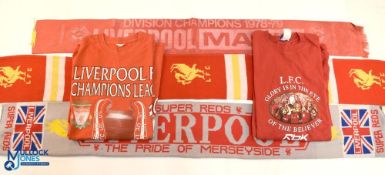 Liverpool Football Club Scarves & T-Shirts - Three Scarves including a silk Division One Champions