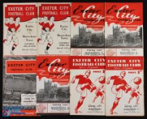 Shrewsbury Town aways at Exeter City 1951/52, 1952/53, 1953/54, 1954/55, 1955/56, 1956/57, 1957/