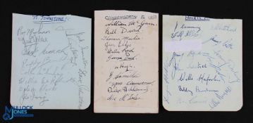 Scottish player autographs circa 1949/50 pages taken from autograph books to include Hearts (13),