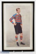 1910 Spy's Lieut D'Oyly Lyon Coloured Rugby Print: From a supplement in 'The World', fine coloured