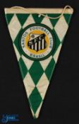 Pennant featuring Pele of Santos 1960s era blue/yellow with white background, to the reverse it