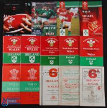 1952-2007 Wales & Ireland Rugby programmes (23): Issues from Swansea (1), Dublin (3) and Cardiff (