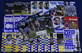 1969-78 Ipswich Town Home Football Programmes, to include one away match, 1975 v Feyenoord, 1975 v
