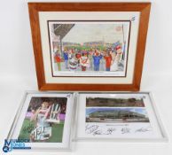 St Helen's Rugby League Framed Picture Trio (3): 'Bye Bye Knowsley Road', large colour painting;