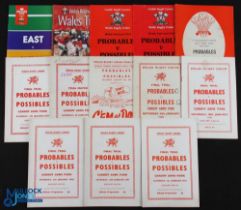 Welsh Rugby Trial Programmes 1963-2000 (13): All final trials Jan. 63, 68-72 inc, 75, 77, 86, 88 &