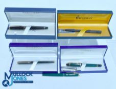 Selection of Waterman Fountain Pens 3, boxed examples together with 2 Ballpoint Pens - 1 unboxed (