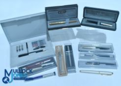 Collection of Parker Roller Ball and Ballpoint Pens in original boxes, plus 5 Nib Pen Set (10)