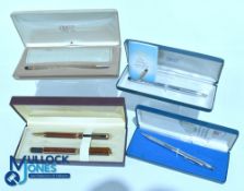 Selection of Cross Ballpoint Pens together with Grosvenor pen set (fountain pen missing nib) (4)