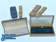 Parker Leather Pen Cases to consist of 2 Double and 2 Single together with a Deluxe Box, also