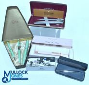 Selection of Pens to consist of Sheaffer Ser with 14k Gold nib - Ted Baker Fountain Pen - 1950s Roll