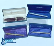 Selection of Sheaffer Fountain Pens to include chrome plated - Gold Plated examples both with 14k