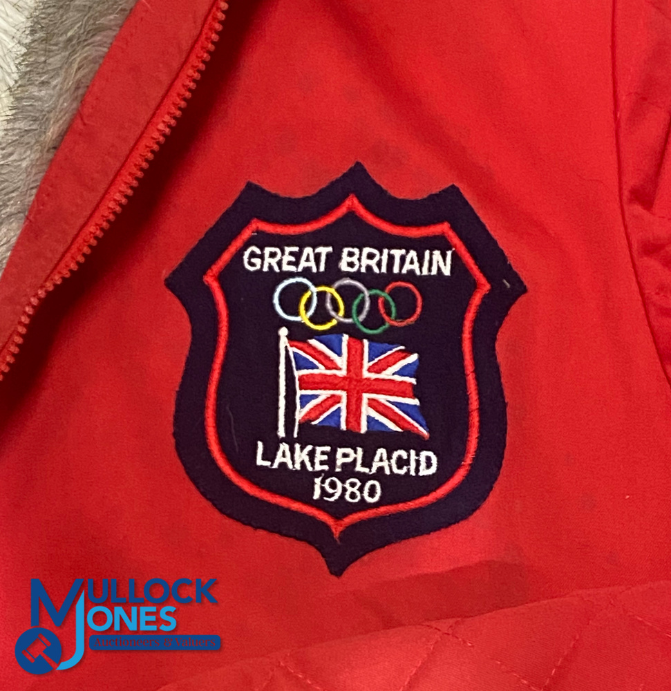 1980 British Olympic Teram Lake Placid Winter Olympic Parker Coat Jacket - with British Olympic - Image 2 of 2