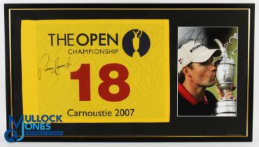 Padraig Harrington 2007 Carnoustie Open Golf Champion Signed Display - to incl signed 18th Pin